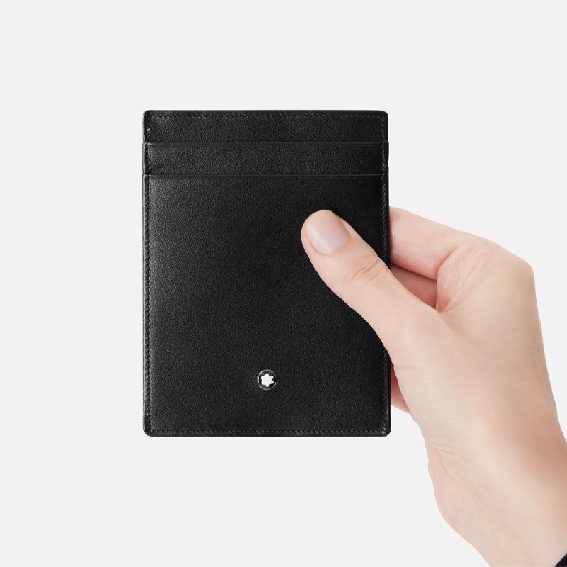 MONTBLANC Custodia 4 Scomparti Meisterstück con Portadocumento in Pelle Nera  130070