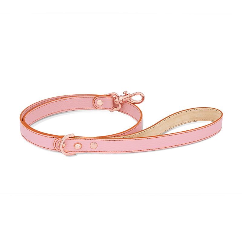 ASTRUA Creazioni Guinzaglio In Pelle Grana Dollaro Rosa  GU2PGD37