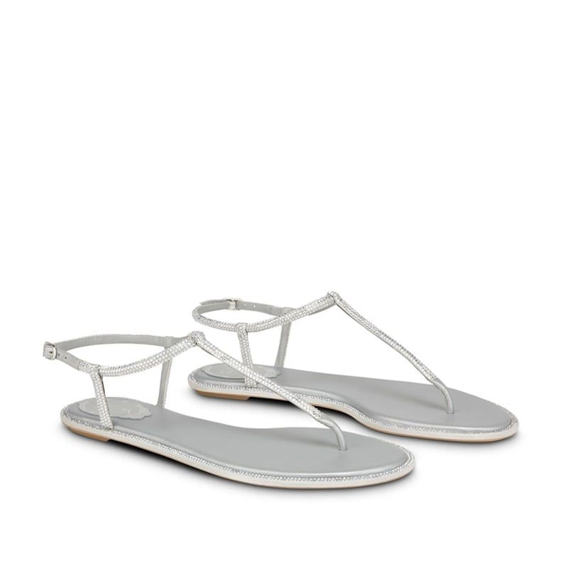 RENE CAOVILLA Diana - Sandali Flat Gioiello Grigio  C11574-010-R001V232
