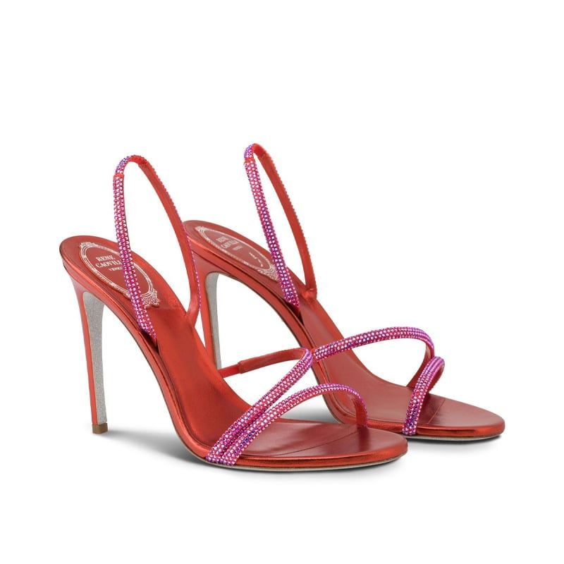 RENE CAOVILLA Irina - Sandali Tacco Alto Arancio Tramonto  C11513-105-R001W353