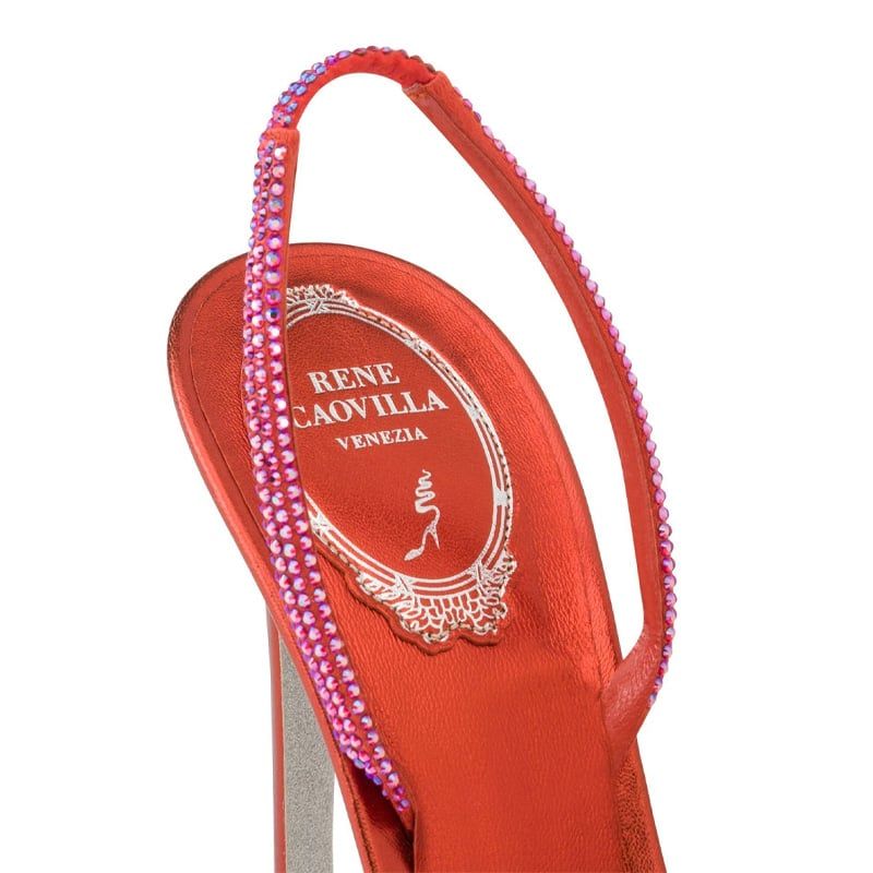 RENE CAOVILLA Irina - Sandali Tacco Alto Arancio Tramonto  C11513-105-R001W353