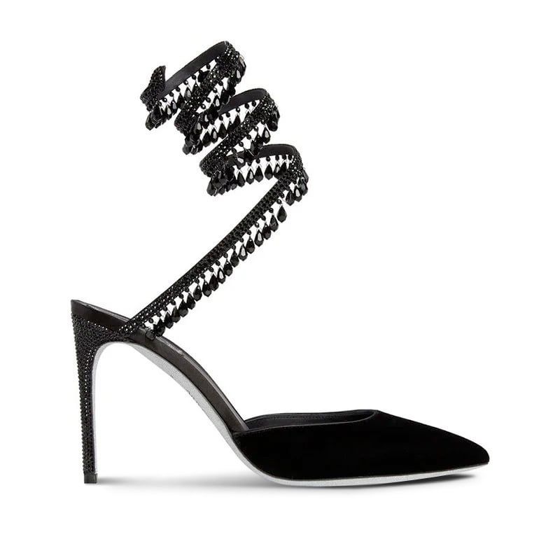 RENE CAOVILLA Chandelier - Slingback Tacco Alto Nero  C11100-100-VL01V050