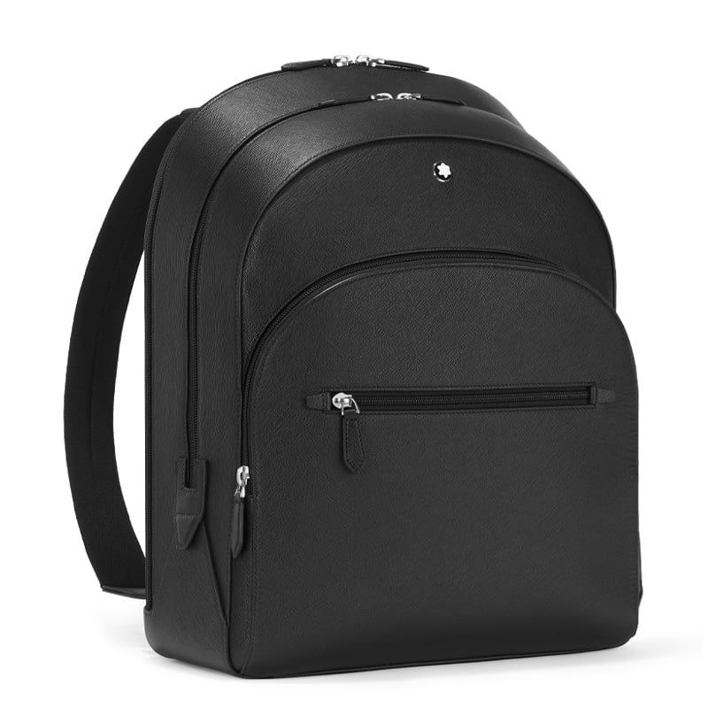 MONTBLANC Zaino Grande in Pelle Nera Con 3 Scomparti Sartorial  130274