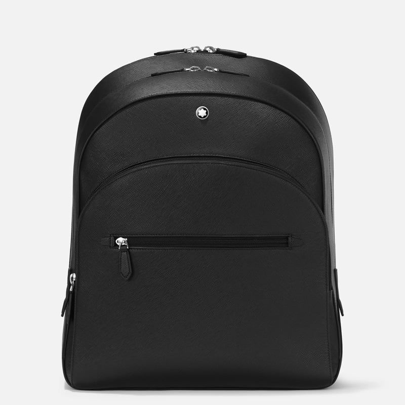 MONTBLANC Zaino Grande in Pelle Nera Con 3 Scomparti Sartorial  130274
