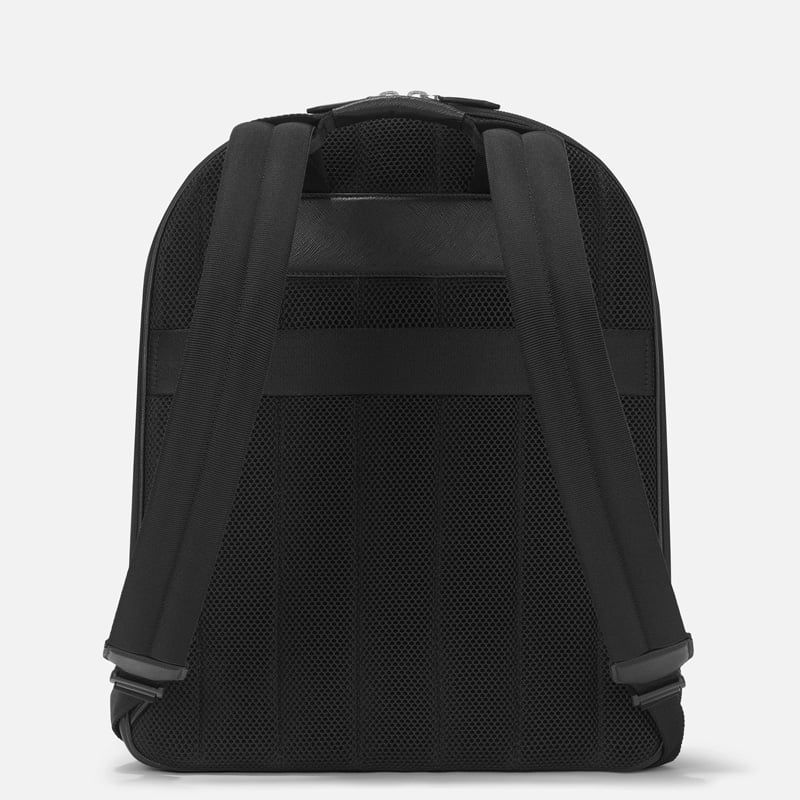 MONTBLANC Zaino Grande in Pelle Nera Con 3 Scomparti Sartorial  130274