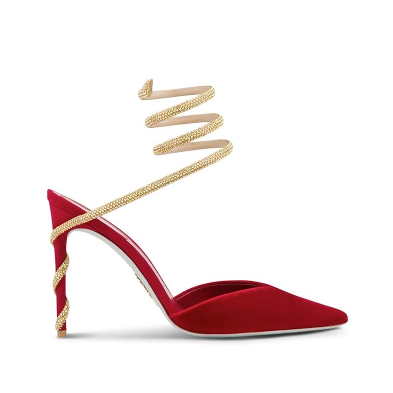 RENE CAOVILLA Margot - Slingback Tacco Alto Rosso/Oro  C11790-105-VL013396