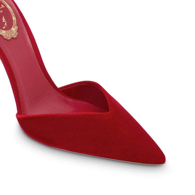 RENE CAOVILLA Margot - Slingback Tacco Alto Rosso/Oro  C11790-105-VL013396