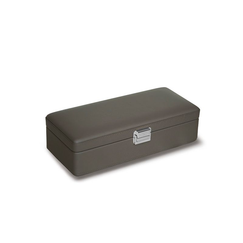 SCATOLA DEL TEMPO Valigetta 4 Posti Pelle Grana Dollaro Grigio Ardesia/Arancio  