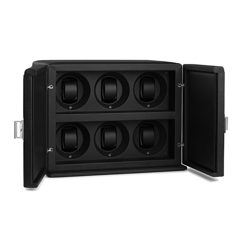 SCATOLA DEL TEMPO 6 Rotori Pelle Grana Dollaro Nero  