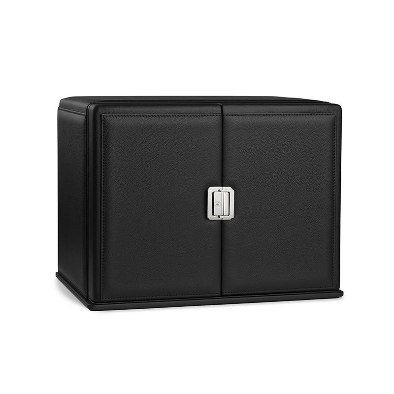 SCATOLA DEL TEMPO 6 Rotori Pelle Grana Dollaro Nero  