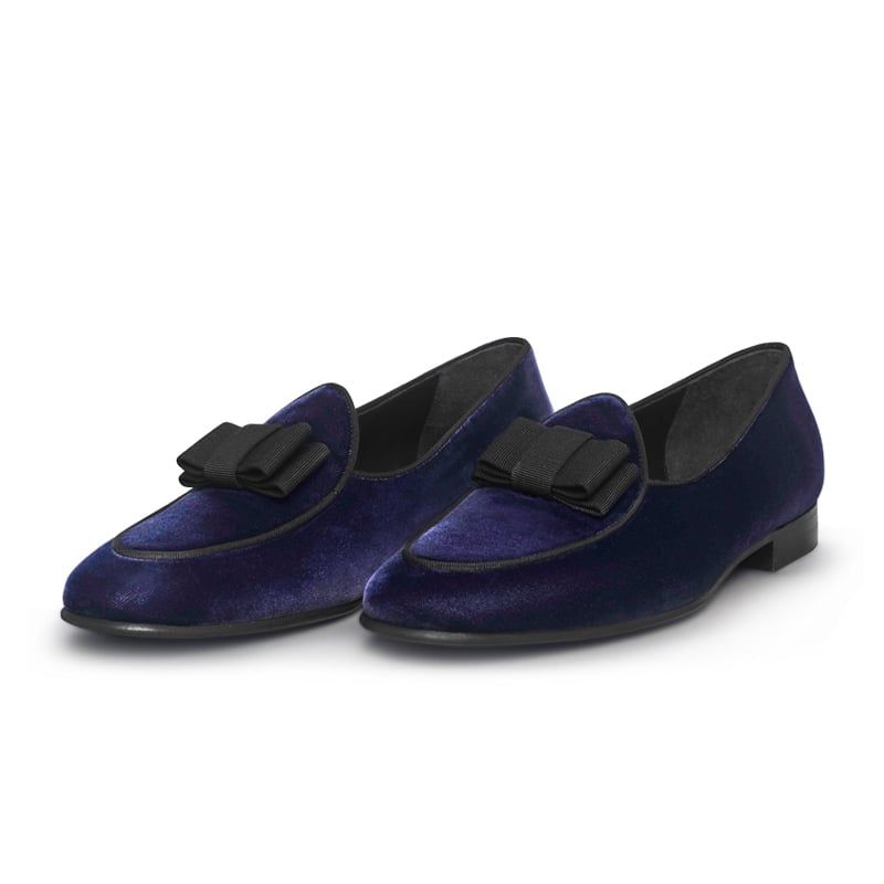 EDHÈN MILANO Operà - Mocassino Velluto Blu  ALB097VELBLU