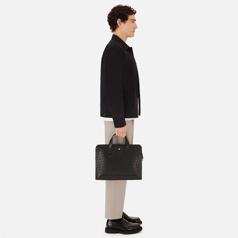 MONTBLANC Borsa Portadocumenti Sottile M_Gram 4810 in Pelle Nera  130017