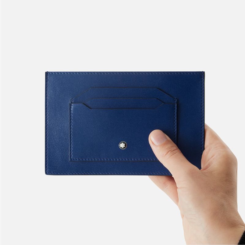 MONTBLANC Portacarte 6 Scomparti Meisterstück Blu  129910