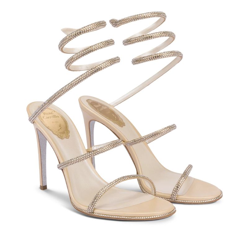 RENE CAOVILLA Cleo - Sandali Tacco Alto Beige  C10416-105-R001V104