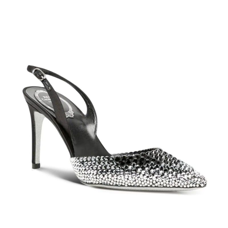 RENE CAOVILLA Jackie - Slingback Tacco Medio Nero  C11824-080-R001V871