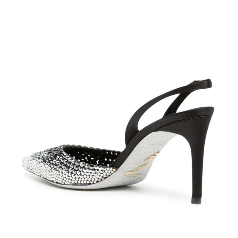 RENE CAOVILLA Jackie - Slingback Tacco Medio Nero  C11824-080-R001V871