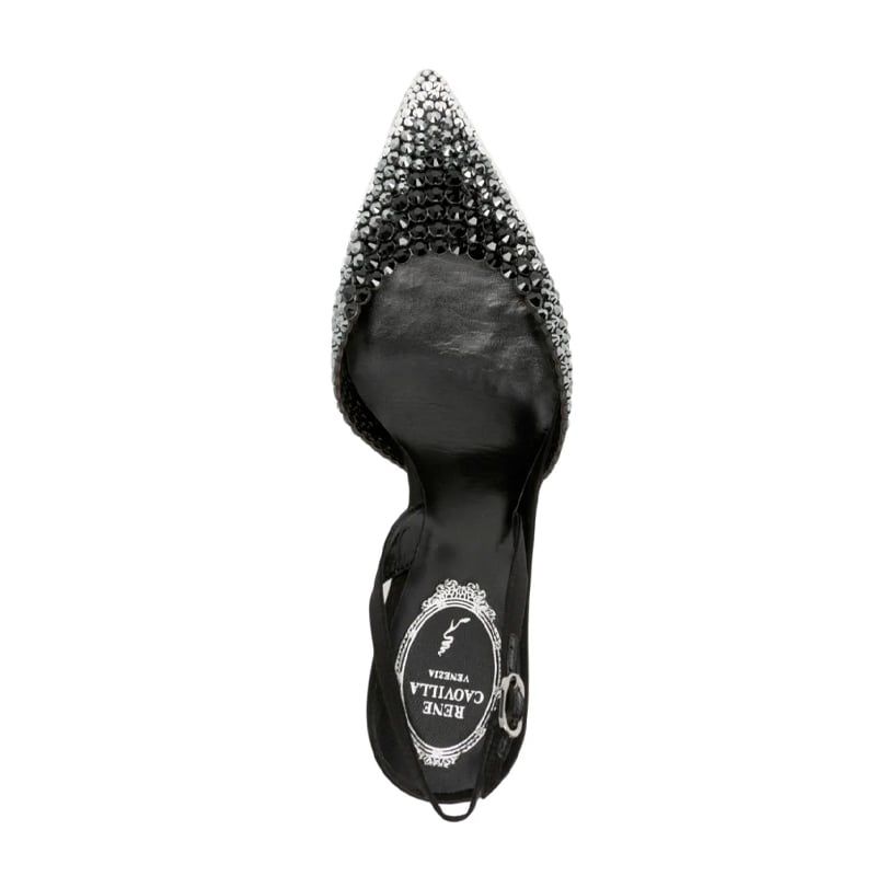RENE CAOVILLA Jackie - Slingback Tacco Medio Nero  C11824-080-R001V871