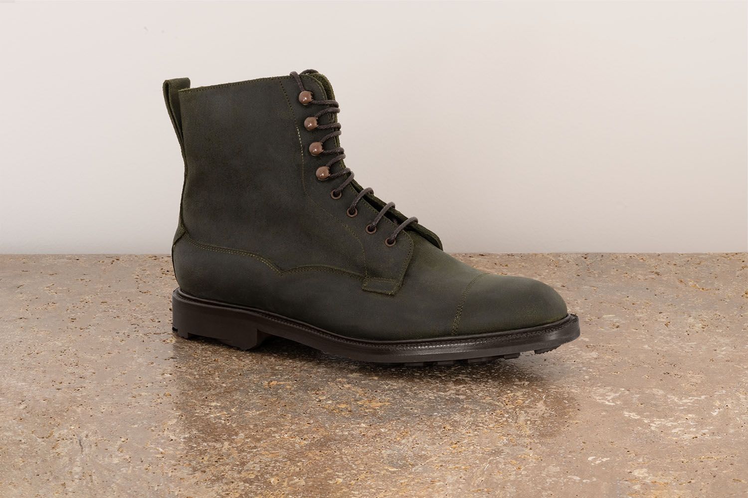 EDWARD GREEN Galway - Stivaletto Con Stringhe - Khaki Waxed Commando  GALWAY