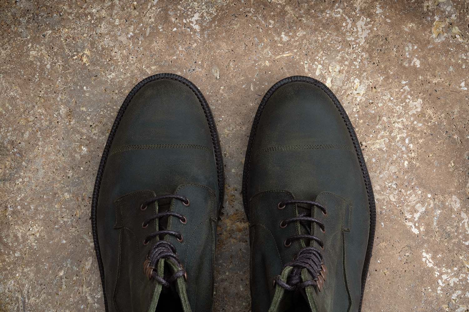 EDWARD GREEN Galway - Stivaletto Con Stringhe - Khaki Waxed Commando  GALWAY