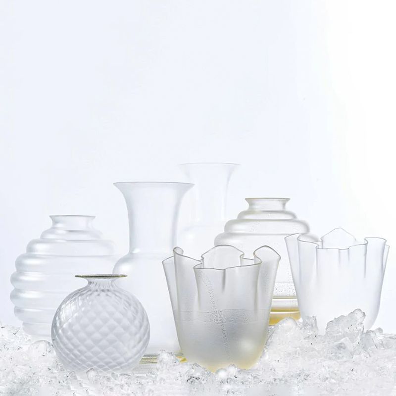 VENINI Vaso Dèco Extrasmall Cristallo Sabbiato  17 CM - H 18 CM 707.08