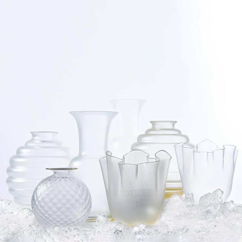 VENINI Vaso Dèco Small Cristallo Sabbiato 24.5 / Ø 23 CM 707.07