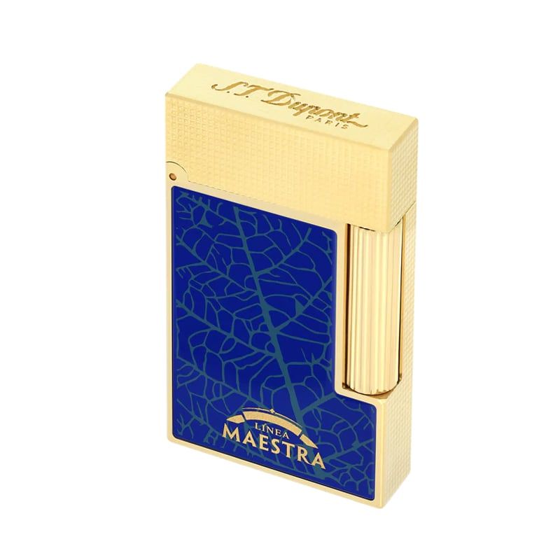 S. T. DUPONT Accendino Ligne 2 Partagas Blu / Dorato  C16095