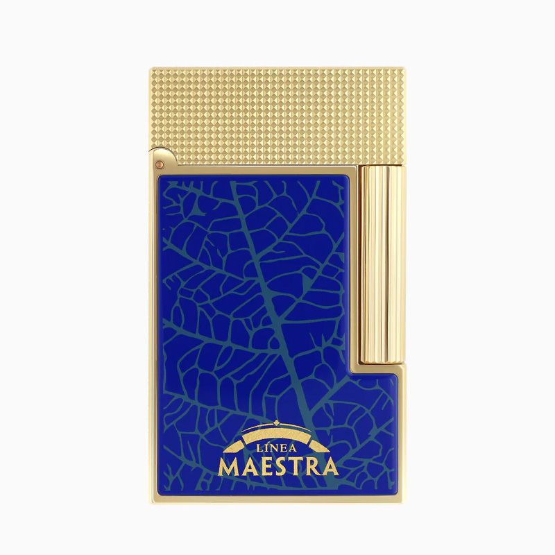 S. T. DUPONT Accendino Ligne 2 Partagas Blu / Dorato  C16095