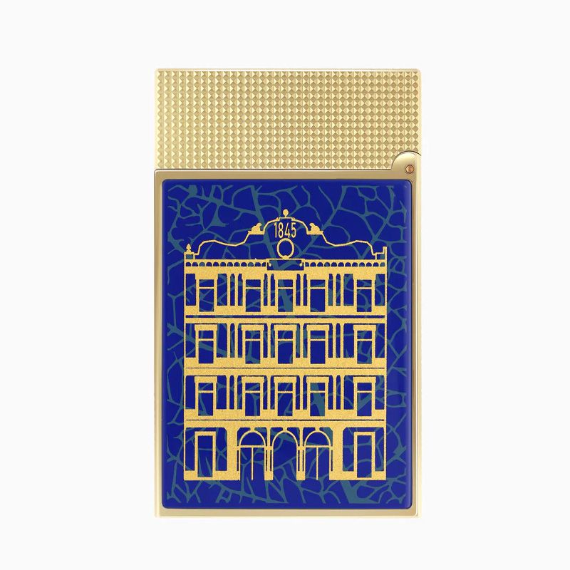 S. T. DUPONT Accendino Ligne 2 Partagas Blu / Dorato  C16095