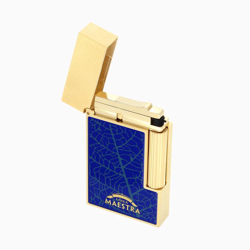S. T. DUPONT Accendino Ligne 2 Partagas Blu / Dorato  C16095
