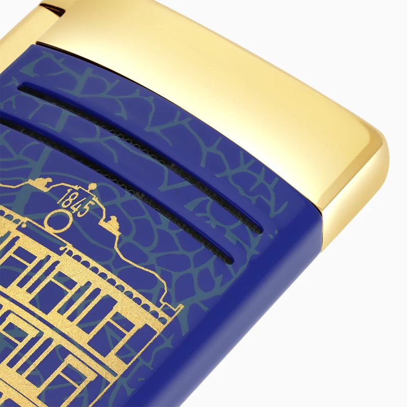 S. T. DUPONT Accendino Maxijet Partagas Blu / Dorato  020095