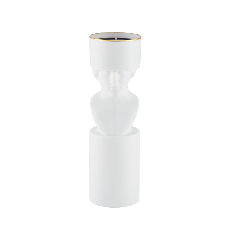 GINORI 1735 Portacandela LCDC Il Letterato Pure White H 22.8 Cm / Ø 7.1 CM 179RG0B FX0032LX0230G00131100