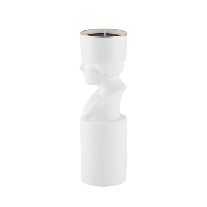 GINORI 1735 Portacandela LCDC Il Letterato Pure White H 22.8 Cm / Ø 7.1 CM 179RG0B FX0032LX0230G00131100