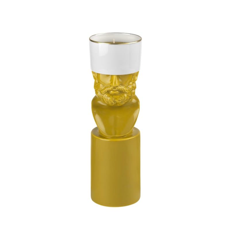 GINORI 1735 Portacandela LCDC Il Letterato Saffron H 22.8 Cm / Ø 7.1 CM 179RG06 Fx0035LX0230G00131000