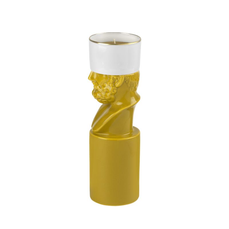 GINORI 1735 Portacandela LCDC Il Letterato Saffron H 22.8 Cm / Ø 7.1 CM 179RG06 Fx0035LX0230G00131000
