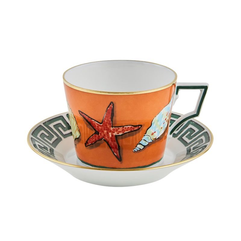 GINORI 1735 Servizio Da Tè Per Due Il Viaggio Di Nettuno Arancione  101RG00 FX9178LXGENG00130300