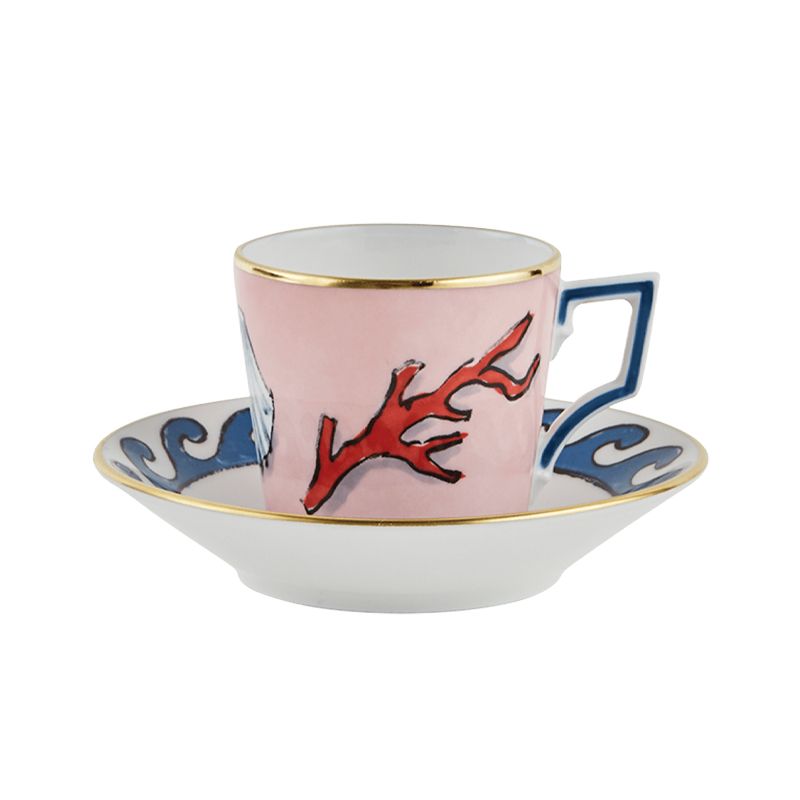 GINORI 1735 Servizio Da Caffè Per Due Il Viaggio Di Nettuno Rosa  101RG00 FX9177LXGENG00130300