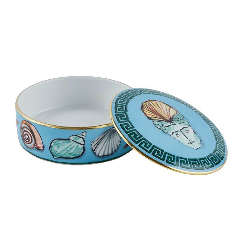 GINORI 1735 Scatola Portaoggetti Il Viaggio Di Nettuno Sea Blue H 5.3 CM / Ø 13.2 CM 017RG02 FX5080LXG00129900