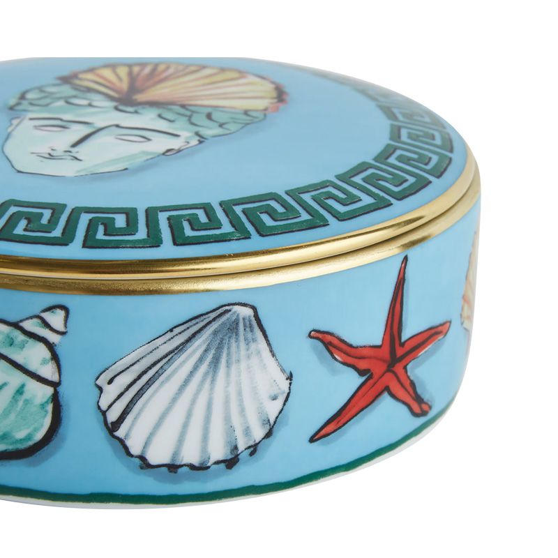 GINORI 1735 Scatola Portaoggetti Il Viaggio Di Nettuno Sea Blue H 5.3 CM / Ø 13.2 CM 017RG02 FX5080LXG00129900