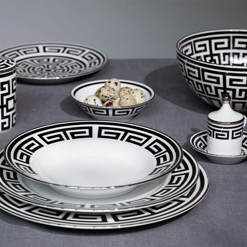 GINORI 1735 Coppetta Labirinto Nero H 4 CM / Ø 14 CM 004RG00 FCP000010140G00125100