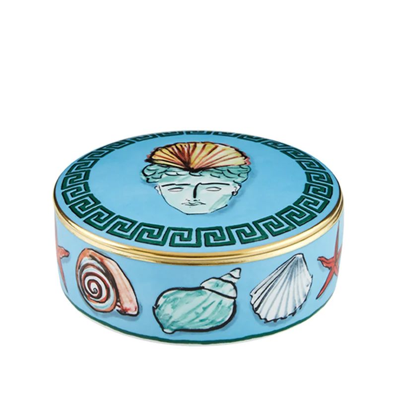 GINORI 1735 Scatola Portaoggetti Il Viaggio Di Nettuno Sea Blue H 5.3 CM / Ø 13.2 CM 017RG02 FX5080LXG00129900