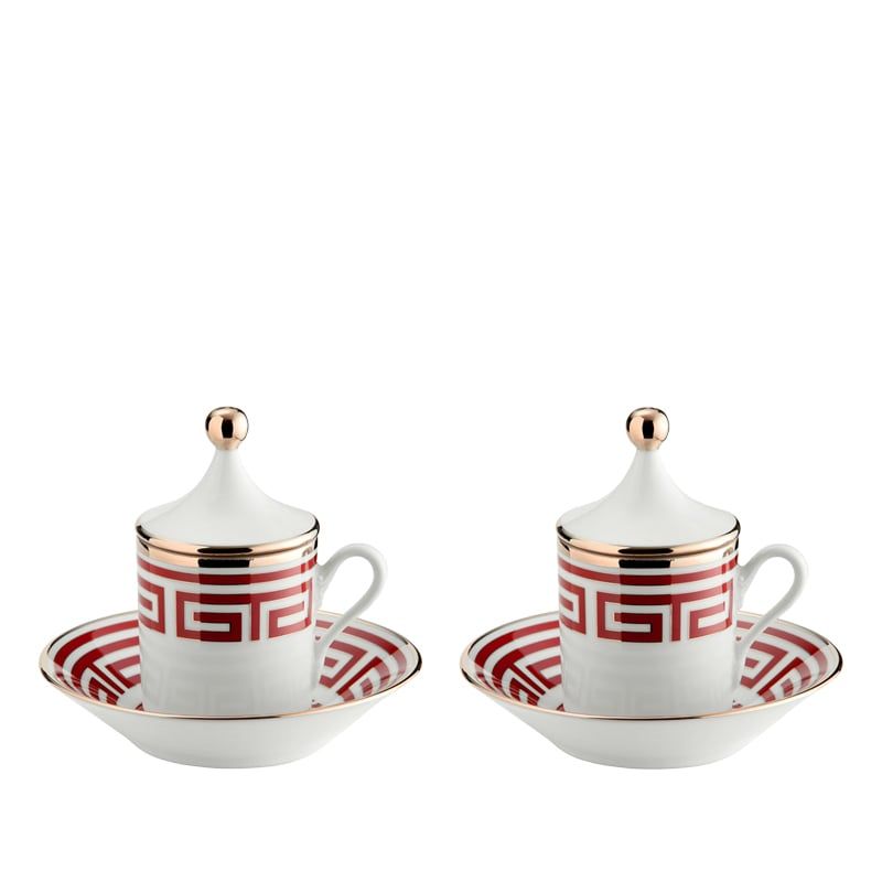 GINORI 1735 Servizio Da Caffè Per Due Labirinto Scarlatto  004RG00 FX917601G00125300
