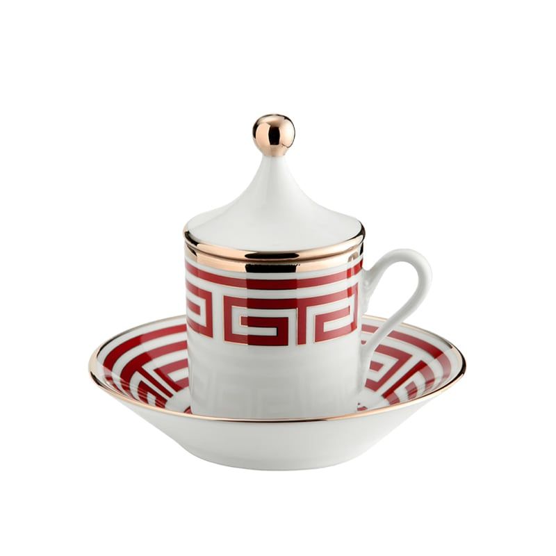 GINORI 1735 Servizio Da Caffè Per Due Labirinto Scarlatto  004RG00 FX917601G00125300