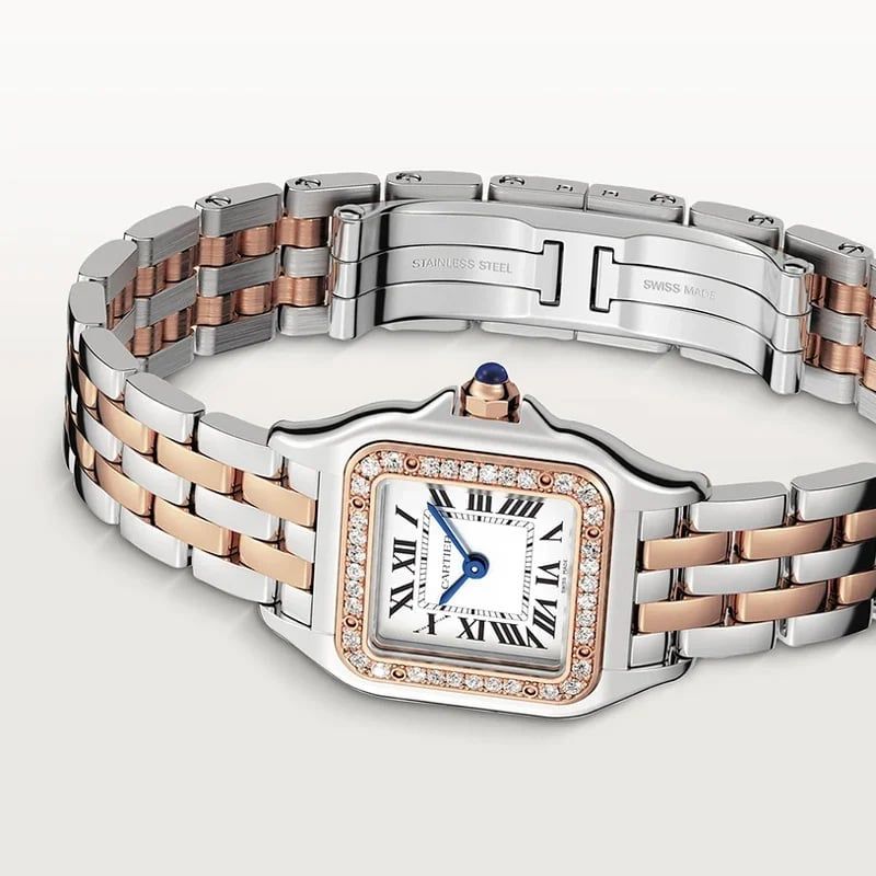 CARTIER Panthère De Cartier Modello Piccolo, Oro Rosa E Acciaio, Diamanti 22 X 30 MM W3PN0006