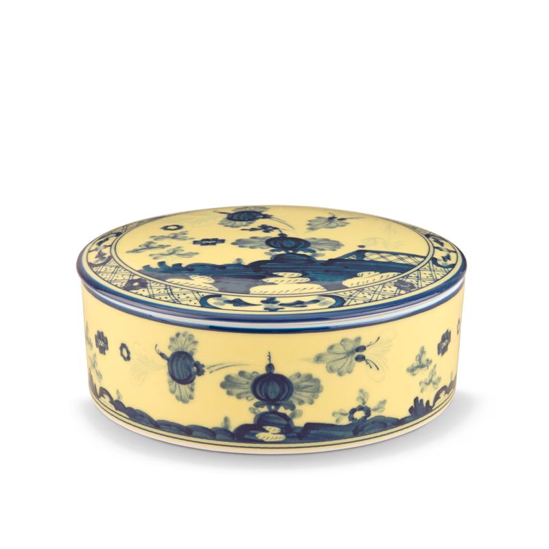 GINORI 1735 Scatola Portaoggetti Oriente Italiano Citrino H 5.3 CM / Ø 13.2 CM 017RG02 FX508001G00123900
