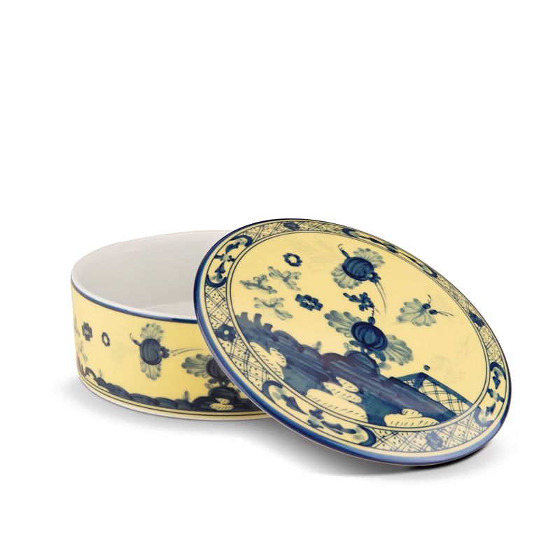 GINORI 1735 Scatola Portaoggetti Oriente Italiano Citrino H 5.3 CM / Ø 13.2 CM 017RG02 FX508001G00123900