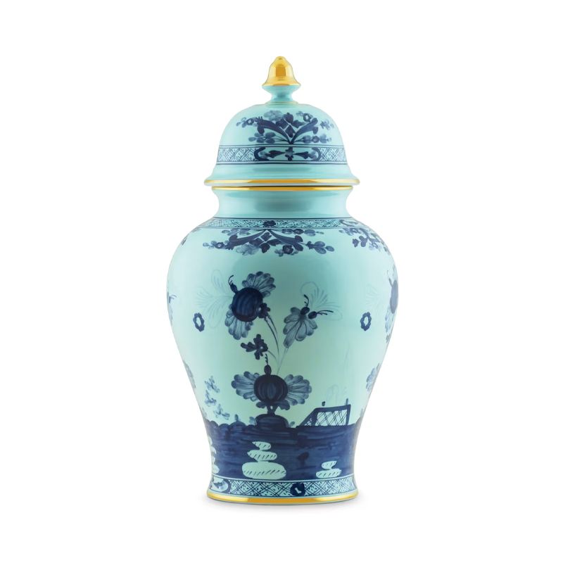 GINORI 1735 Vaso Potiche Grande Oriente Italiano Iris H 38.3 CM / Ø 19.6 CM 016RG02 FA5356010380G00124300