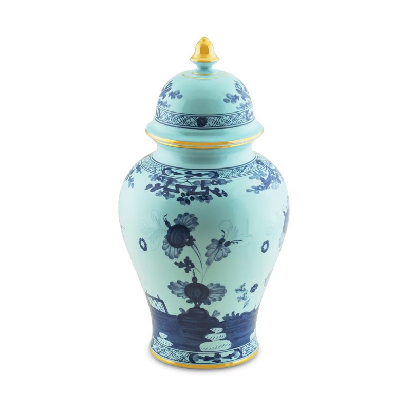 GINORI 1735 Vaso Potiche Grande Oriente Italiano Iris H 38.3 CM / Ø 19.6 CM 016RG02 FA5356010380G00124300