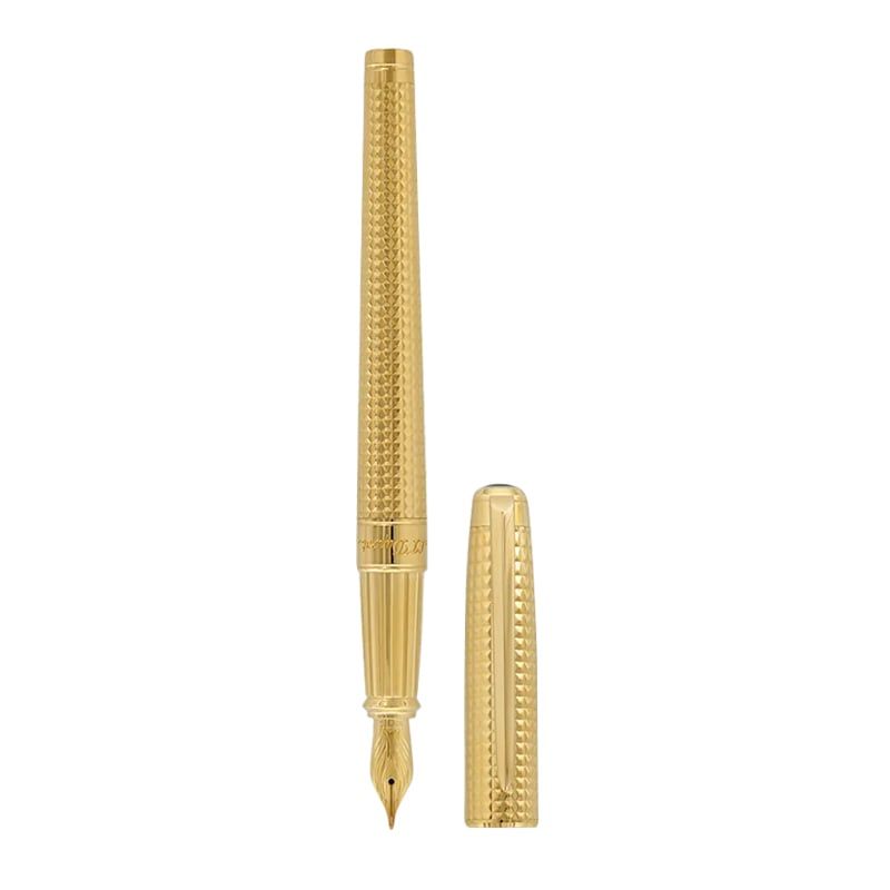 S. T. DUPONT Stilografica Line D Eternity Grande Punta in Diamante Dorato  420015L