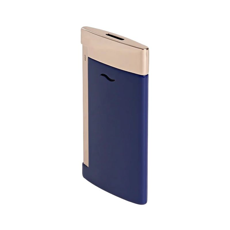 S. T. Dupont Accendino Slim 7 Blu e Oro Rosa  027773