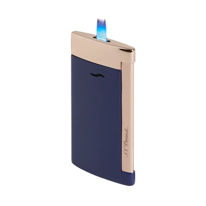 S. T. Dupont Accendino Slim 7 Blu e Oro Rosa  027773